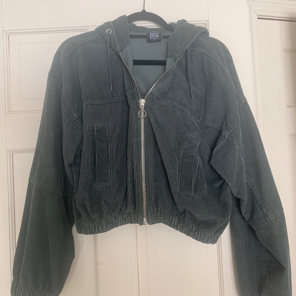 BDG Cropped Corduroy Hoodie